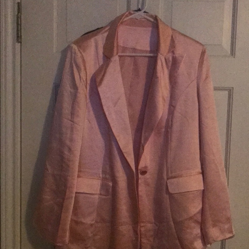 Soft pink silk blazer